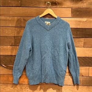 Madewell Women's Re(Generative) Wool V-Neck Sweater in Azure Blue
